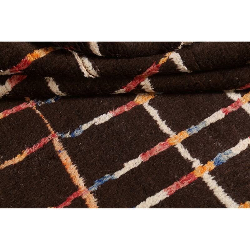 Contemporary Geometric Moroccan Oriental Area Rug Handmade Wool Carpet - 8'2" x 10'5"