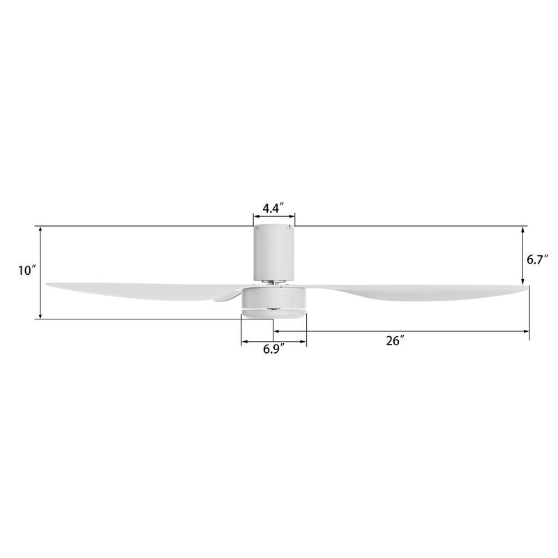CARRO Nantes 52" ABS 3-Blade Ceiling Fan with Remote and Quiet DC Motor-No Light