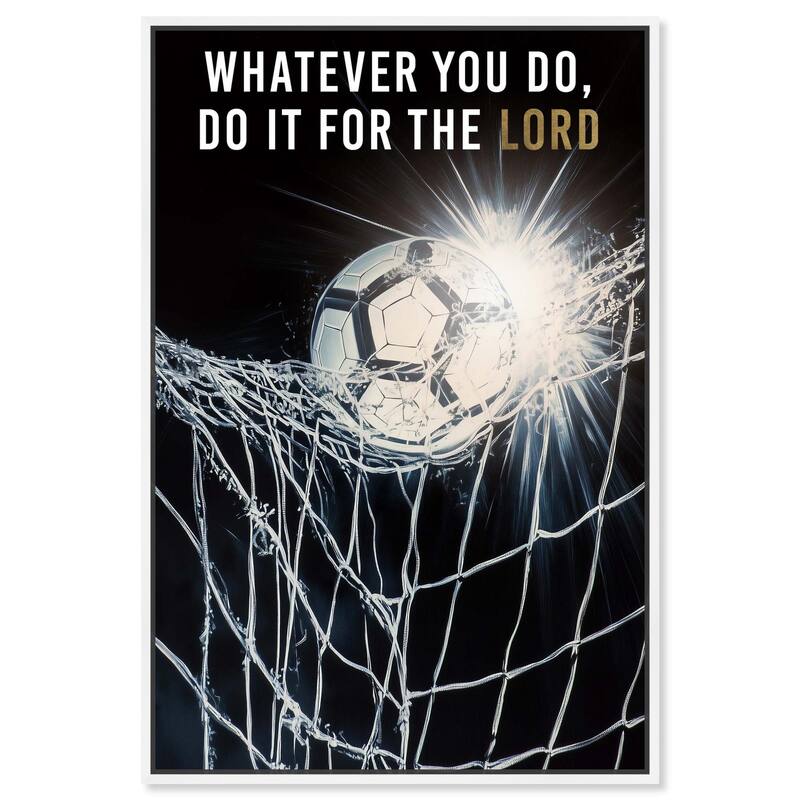 Do it for the Lord Soccer Canvas by Art Remedy - White - 30" x 45"