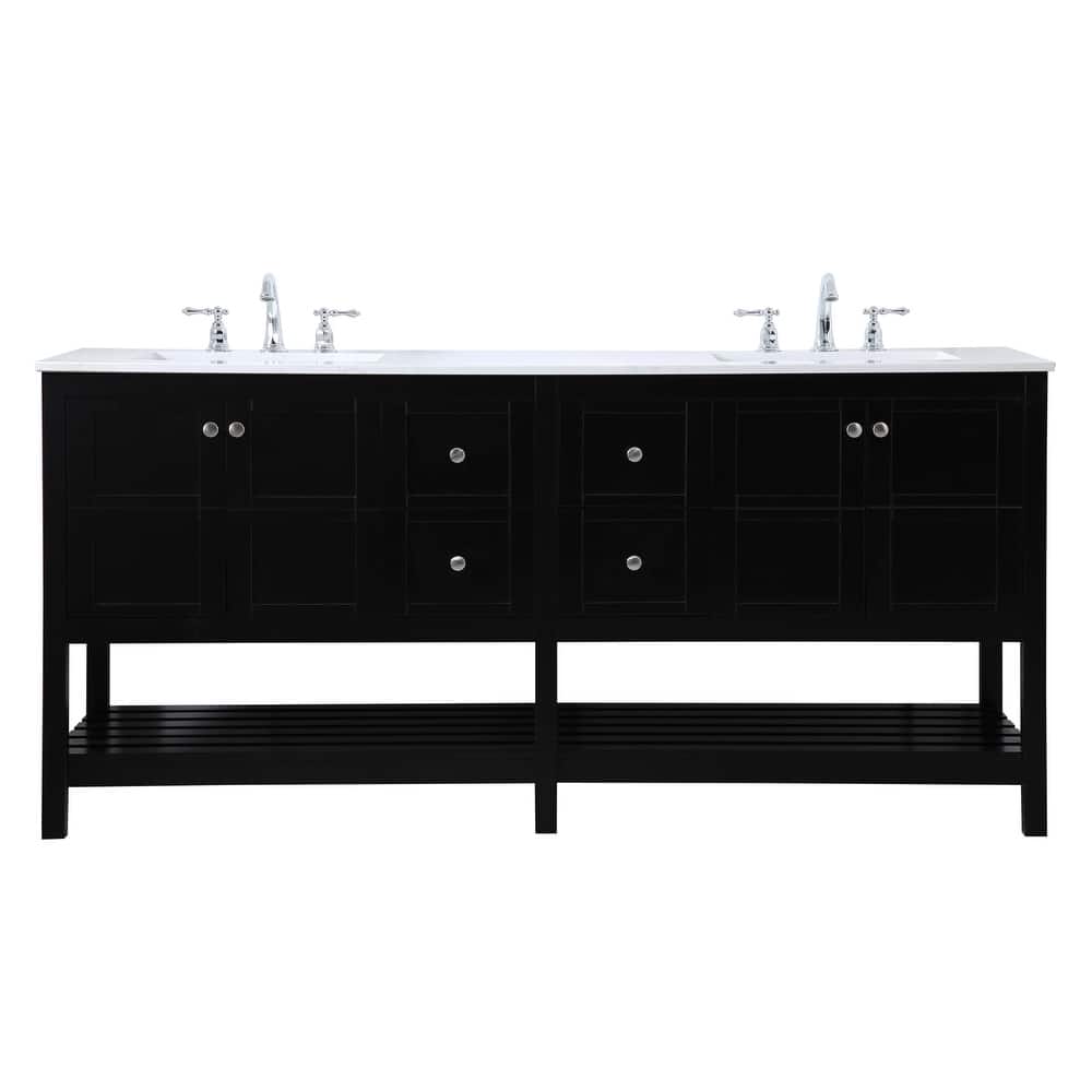 Elegant Lighting VF16472D Theo 72" Free Standing Double Basin Vanity