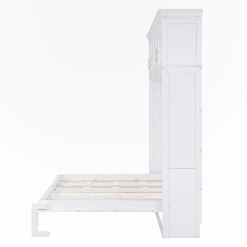 Full Size Murphy Bed Wall Bed with Top Cabinets