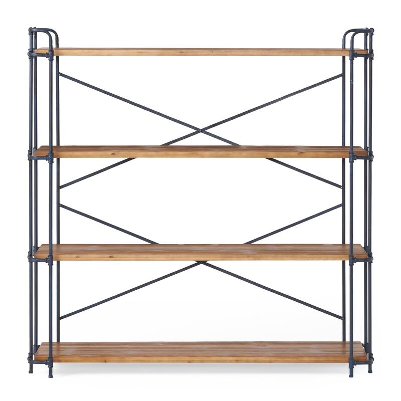 Yorktown Industrial 4-shelf Firwood Bookcase by Christopher Knight Home
