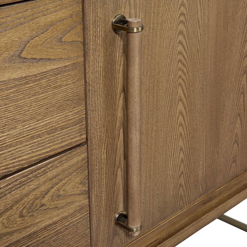 Metal Base Latte Sideboard - Light Brown