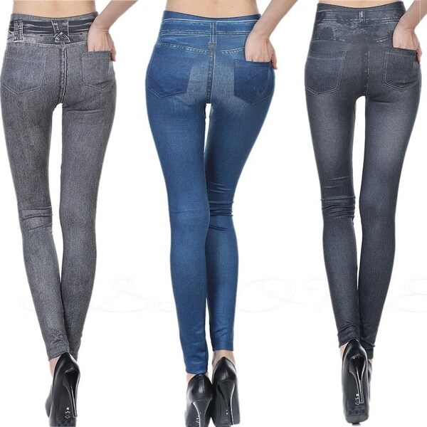 3 pack WOMENS HIGH WAISTED SKINNY JEANS JEGGINGS LADIES SLIM STRETCHY PANTS SOFT