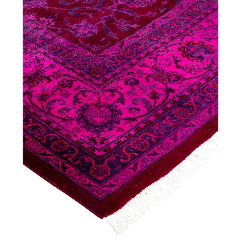 Overdyed One-of-a-Kind Hand-Knotted Area Rug - Pink - 6' 2" x 9' 1"