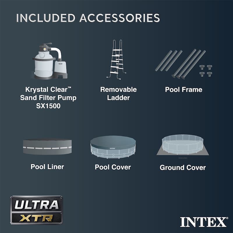 Intex Ultra XTR 16ft x 48in Outdoor Frame Above Ground Swimming Pool Set w/ Pump