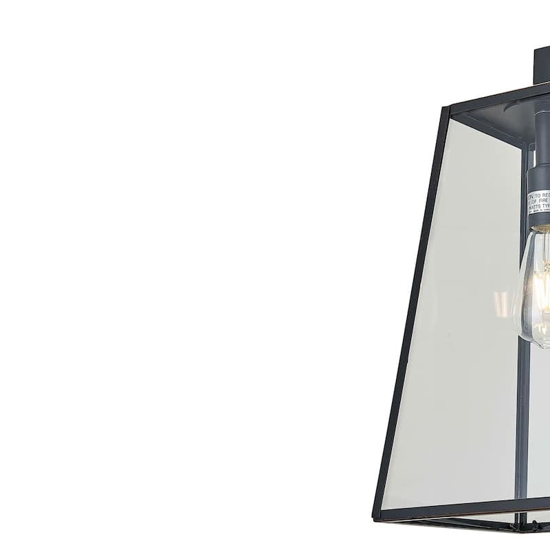 1 Light Outdoor Wall Lantern in Oil Rubbed Bronze Finish and Clear Tempered Glass - Oil Rubbed Bronze