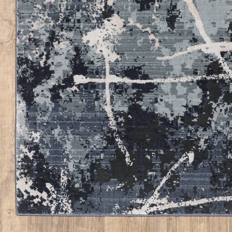 Style Haven Caldon Contemporary Abstract Blue Area Rug