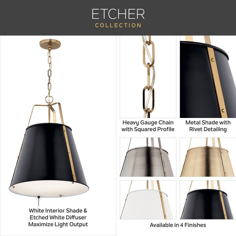Kichler Lighting Etcher 13 in. 1-Light Pendant Light