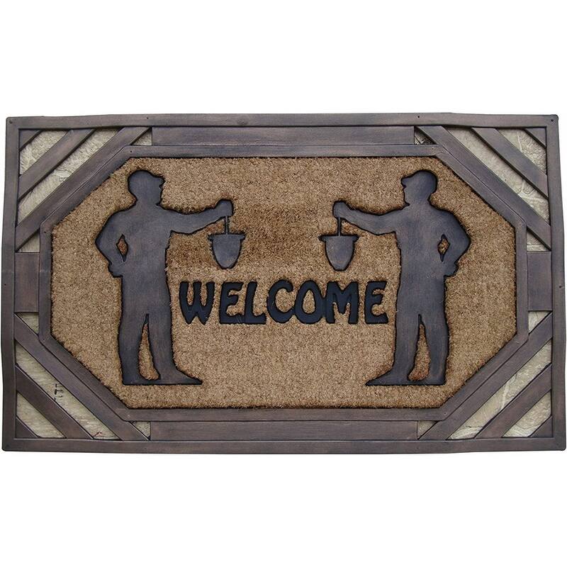 First Impression Large Rubber/ Coir Brush Welcome Doormat 23" x 38" - Natural  