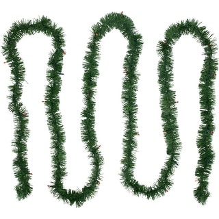 18' Pre-Lit Pine Two-tone Artificial Christmas Garland - Multicolor Lights