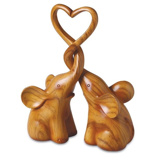 Two Piece Loving Elephants with Heart Sculpture - Exclusive - 7 in. x 12 in. x 9 in.