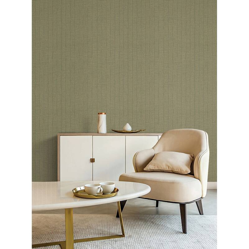 York Wallcoverings Cording Stripe Moss Wallpaper