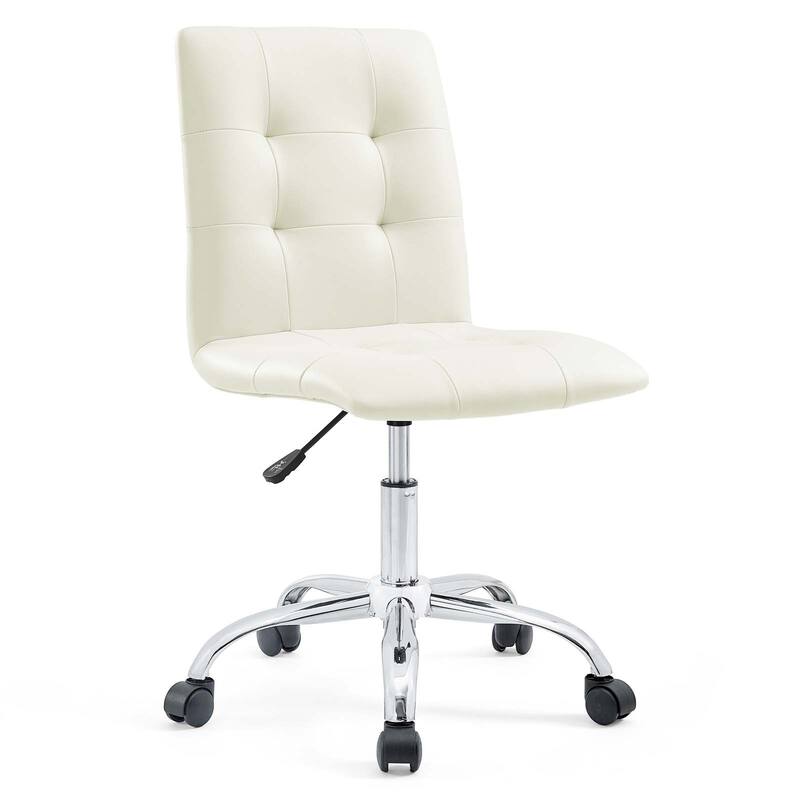 Prim Armless Mid Back Office Chair - White