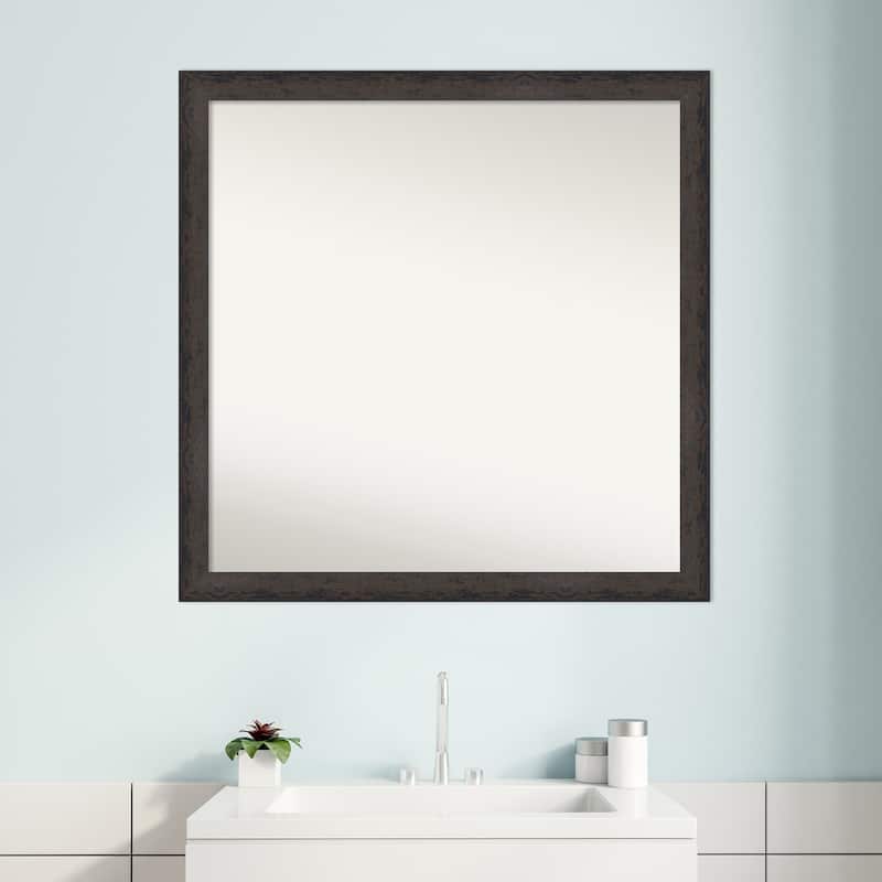 Dappled Narrow Non-Beveled Wood Framed Bathroom Vanity Wall Mirror