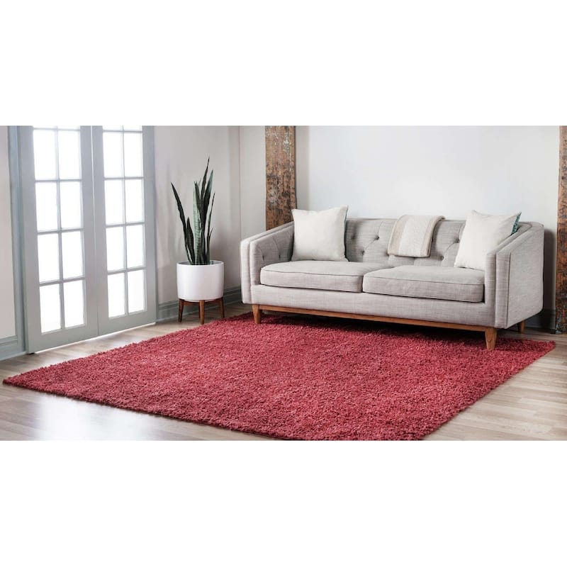 Shag Turhal Collection Area Rug - Poppy - 3'3" Square