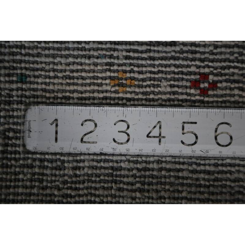 Hand Knotted Oriental 100% Wool Carpet Tribal Tribal Greys & Charcoal Gabbeh Area Rug - 12' 4'' X 9' 1''