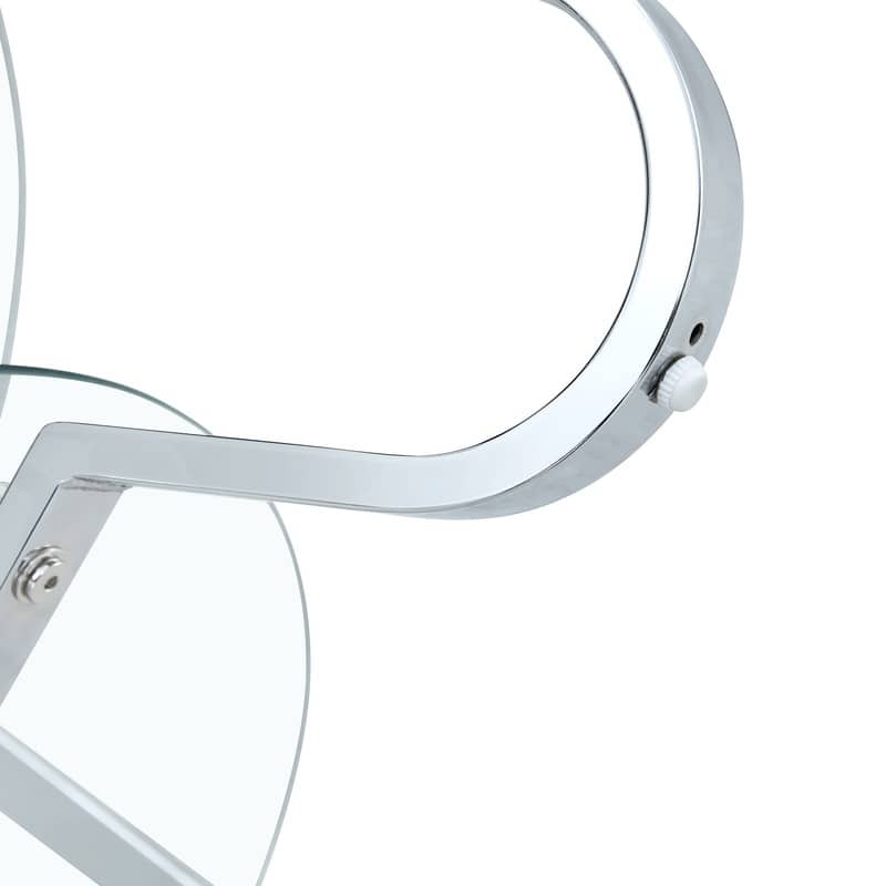 Vintage Minimalist Metal & Glass Coffee Table - 31.5" Square, Double Layer Tempered Glass