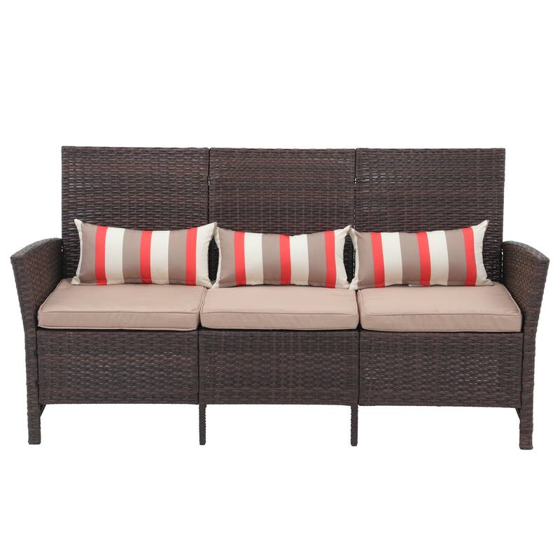 Outdoor 3-Seater Wicker Sofa
