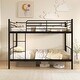 preview thumbnail 3 of 15, Costway Metal Twin Over Twin Bunk Bed with Built-in Ladder Safety
