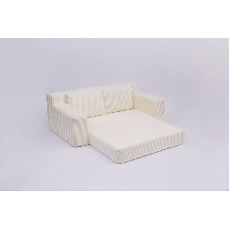 Loveseat Sofa, Comfortable Deep Seat Sofa Bed, Modern Small Corduroy Couch for Living Room Bedroom