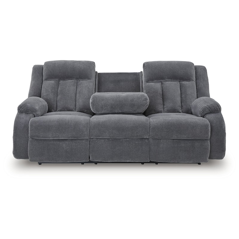 Signature Design by Ashley Free Wake Power Reclining Sofa with Drop Down Table - 85"W x 40"D x 40"H
