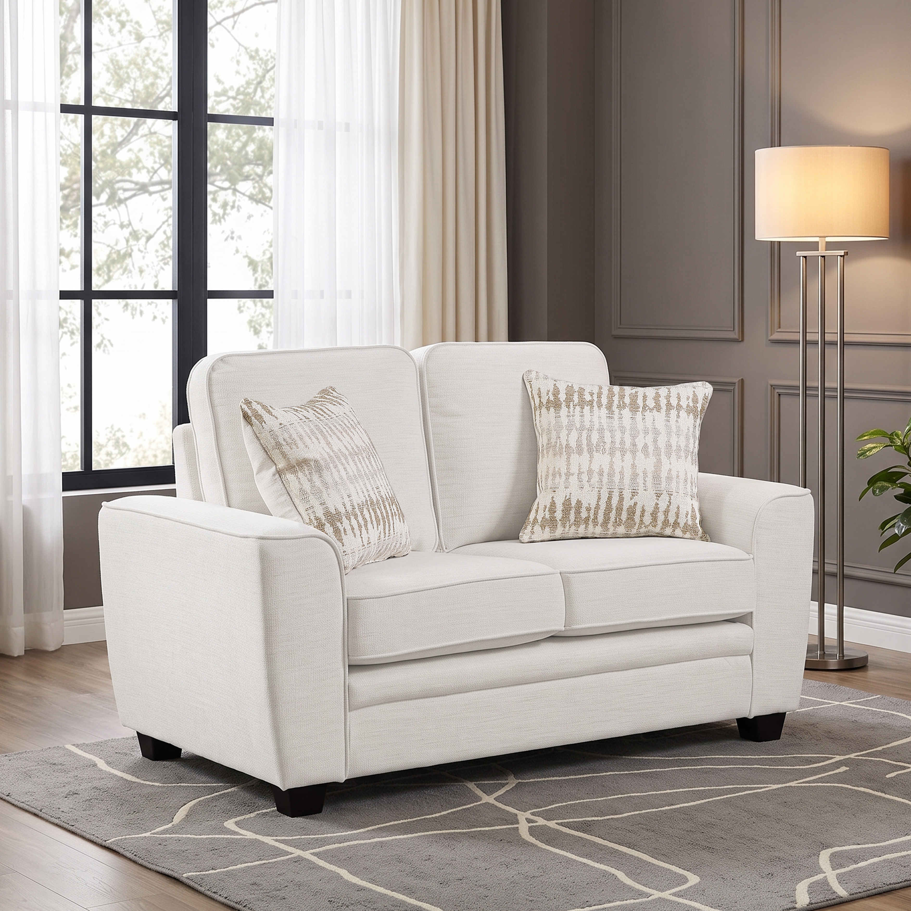 Evermont 61" Chenille 2-Seater Loveseat with Decor Pillows