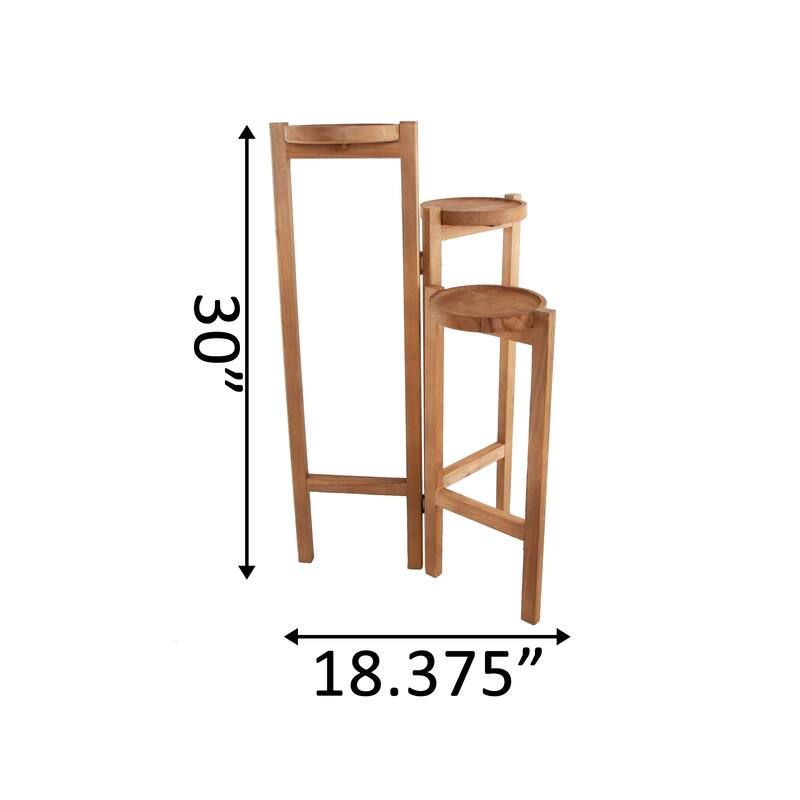 30" Wood 3-tired Planter Stand