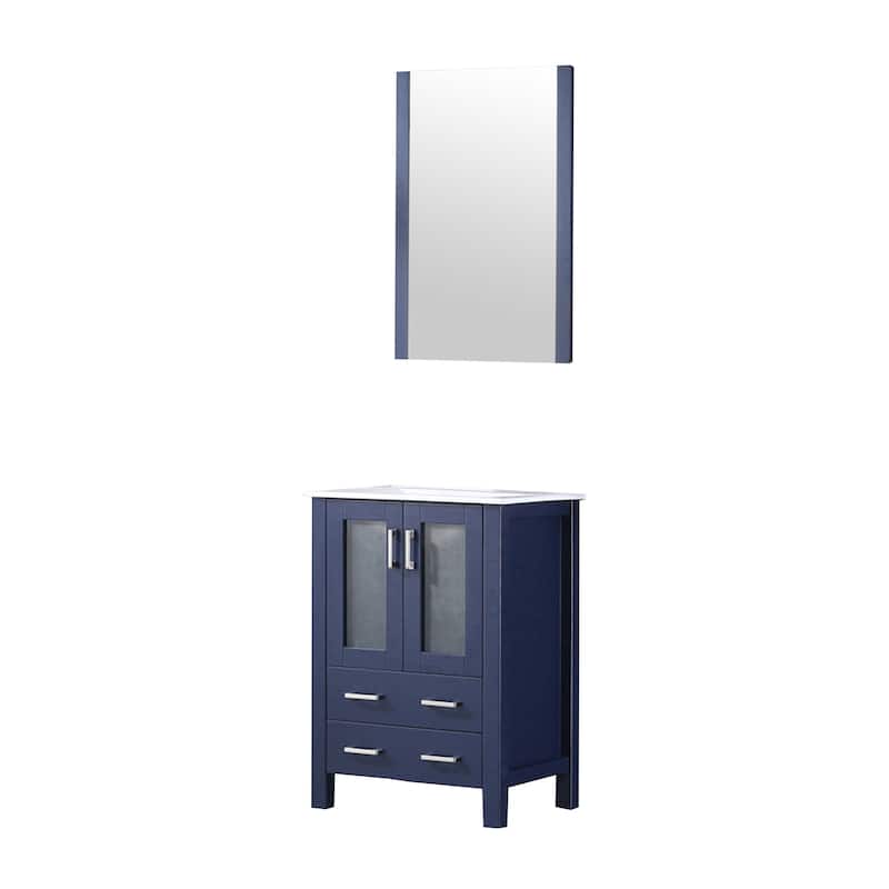 Lexora Volez 24 inch single Bathroom Vanity Countertop Sink and Mirror
