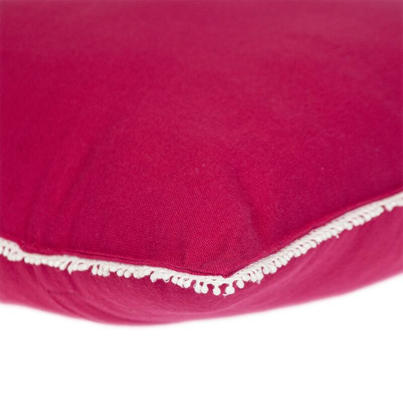 Square Cotton Throw Pillow with Zipper - 16" - Pink