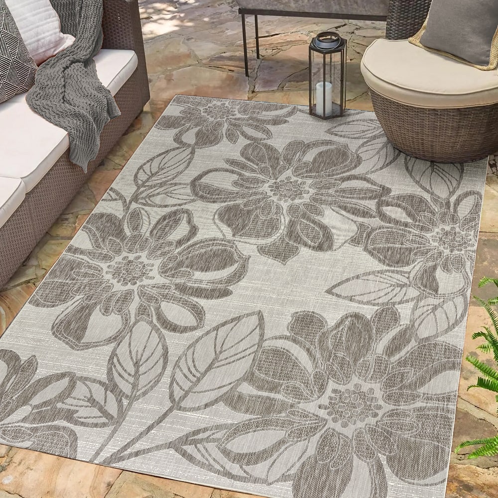 Gertmenian Tropea Woodbury Bold Floral Casual Easy Care Flatweave Indoor/ Outdoor Area Rug