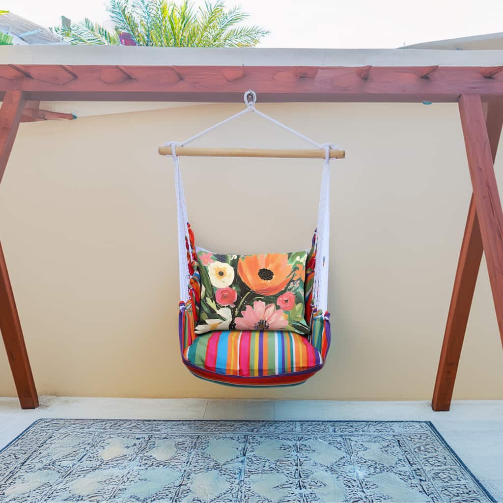 Magnolia Casual Swing Set 4 piece - Le Jardin Stripe w/ Spring Fling