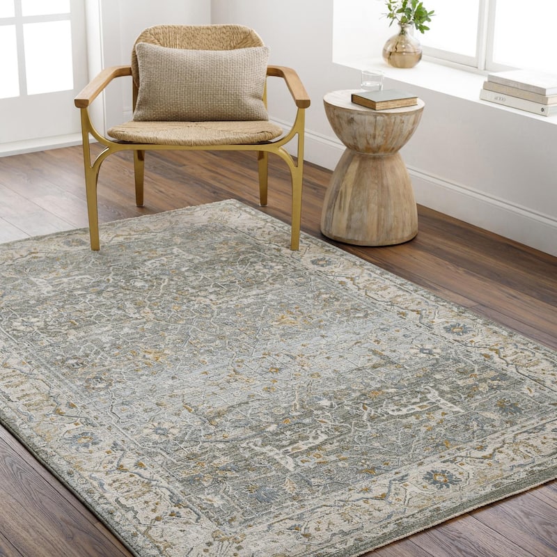 Livabliss Transitional Dresden Medallion Area Rug - 12' x 15' - Charcoal/Blue
