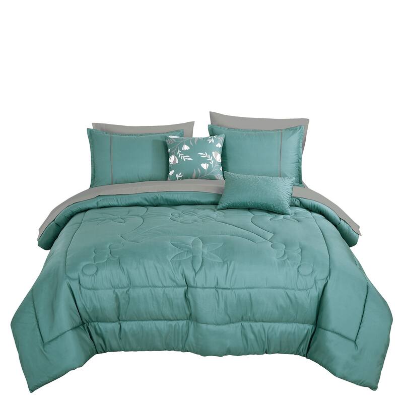 Shatex Urenna 9PC Bedding Comforter Set All-season Reversible Bed in a Bag