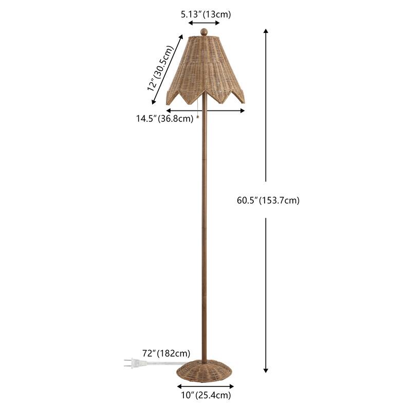 Tybee 60.5" Scalloped LED Floor Lamp, By JONATHAN Y