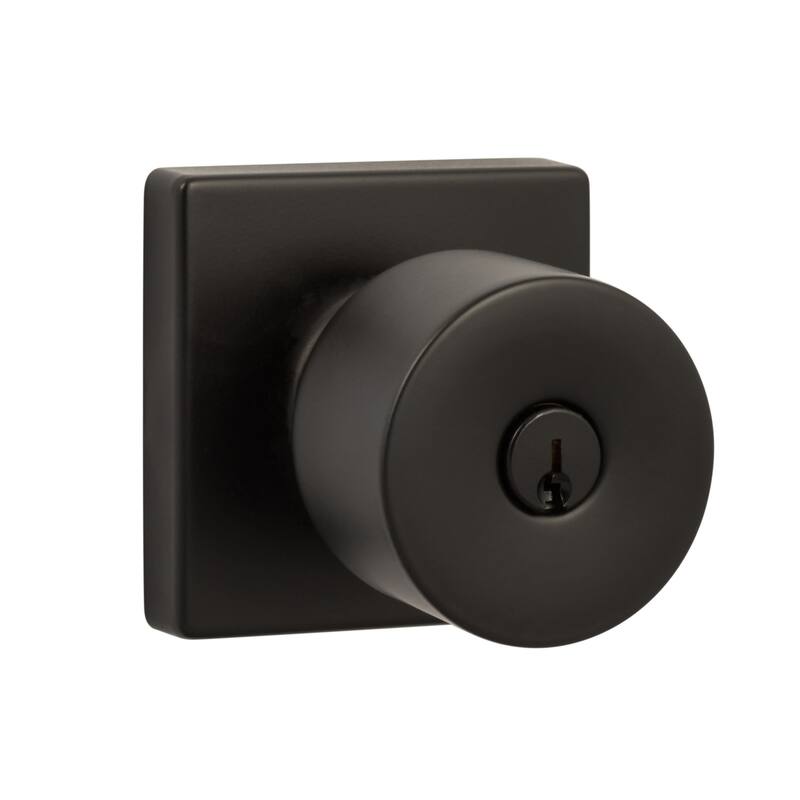 Sure-Loc BG107-SQ Bergen Single Cylinder Keyed Entry Door Knob Set - Flat Black