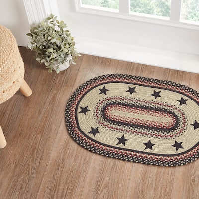 Colonial Star Jute Rug Oval w/ Pad 20x30 - 20" x 30" Oval