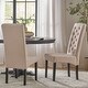 preview thumbnail 1 of 9, Tall-back Natural Fabric Dining Chair (Set of 2) by Christopher Knight Home