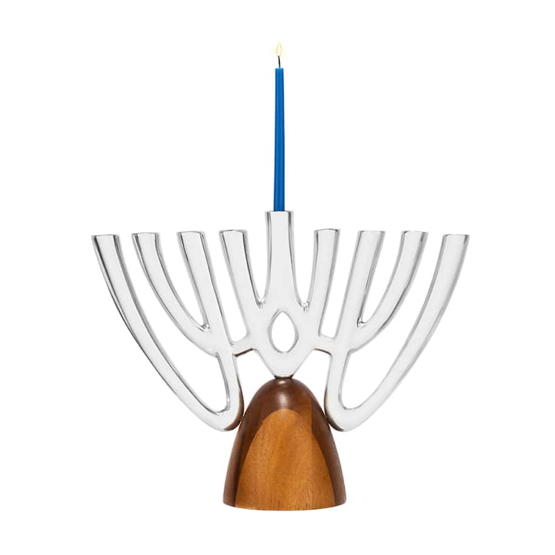 Nambe Menorah - Brown/Silver