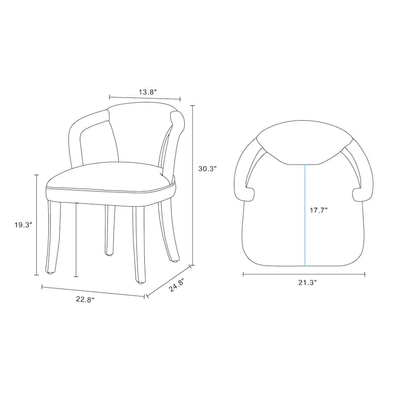 Manhattan Comfort Modern Palmer Tweed Dining Armchair