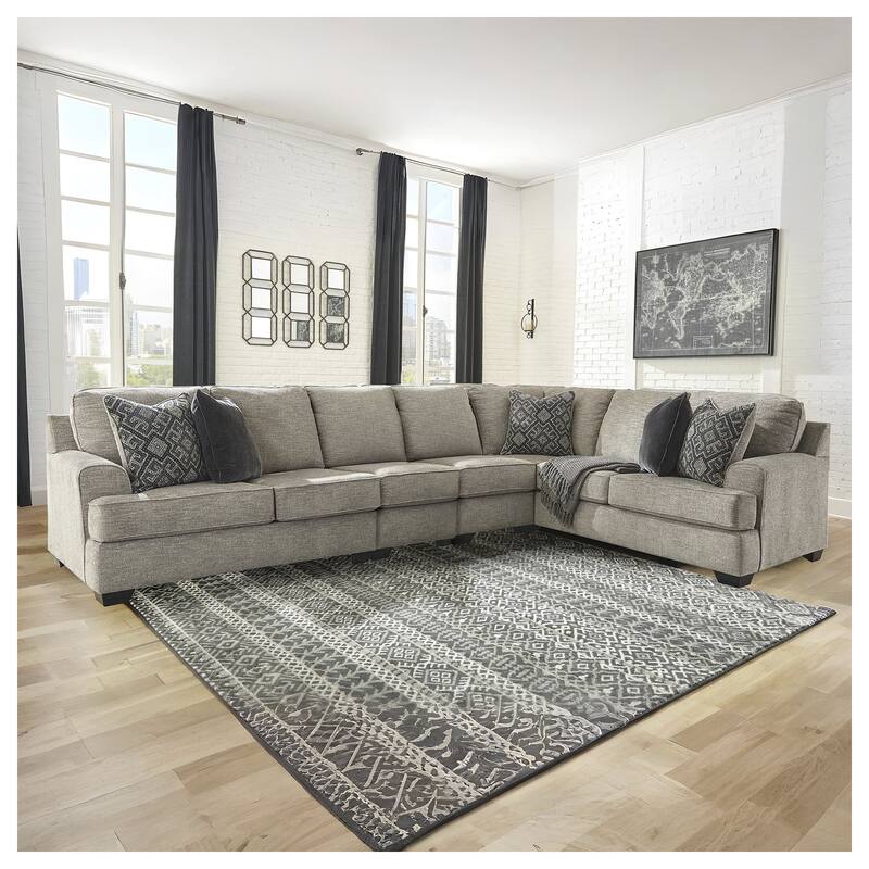 Signature Design by Ashley Bovarian Gray 4-Piece Sectional - 154"W x 99"D x 39"H - Stone - Right Facing
