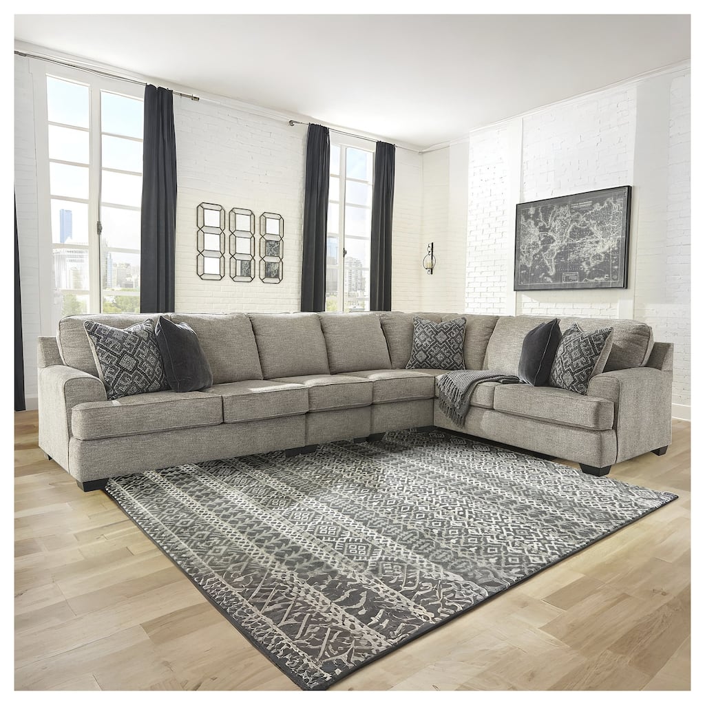 Signature Design by Ashley Bovarian Gray 4-Piece Sectional - 154"W x 99"D x 39"H