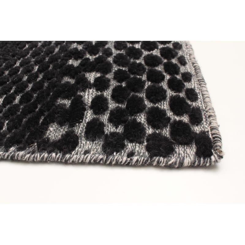 ECARPETGALLERY Hand-knotted Tangier Black Wool Rug - 2'11 x 5'2