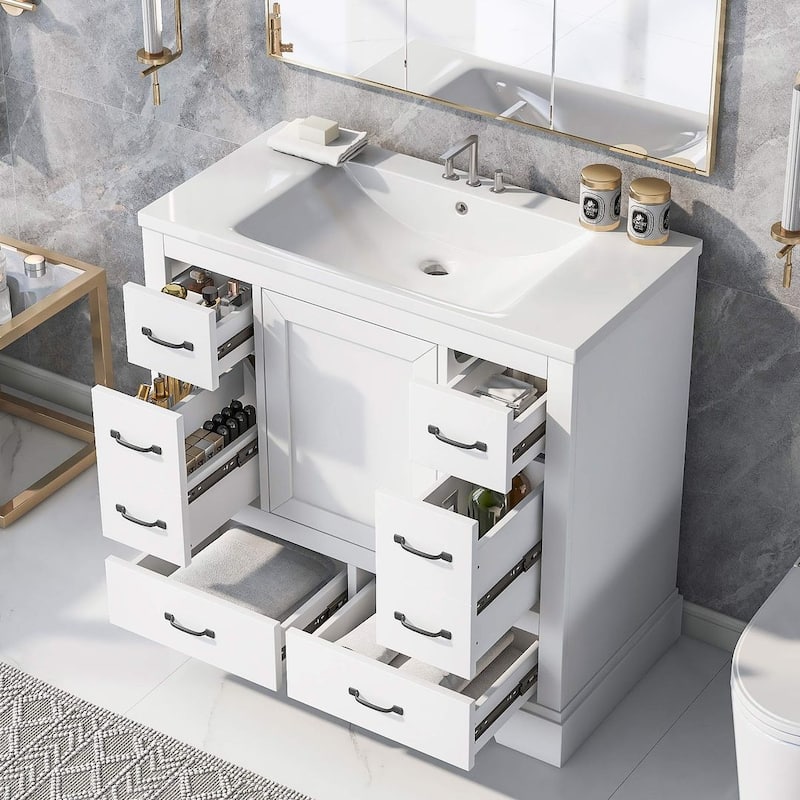 36'' Bathroom Vanities Cabinet with Sink Combo Set