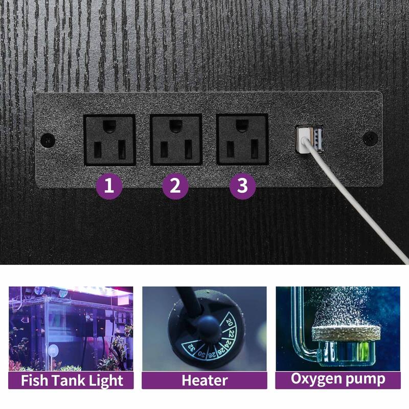 Aquarium Stand Fish Tank Stand For 75-120 Gallon Aquarium Tank with LED Light