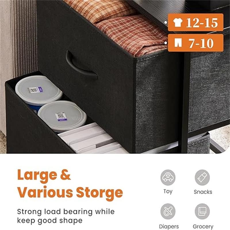 Nightstand with Removable Fabric Bins