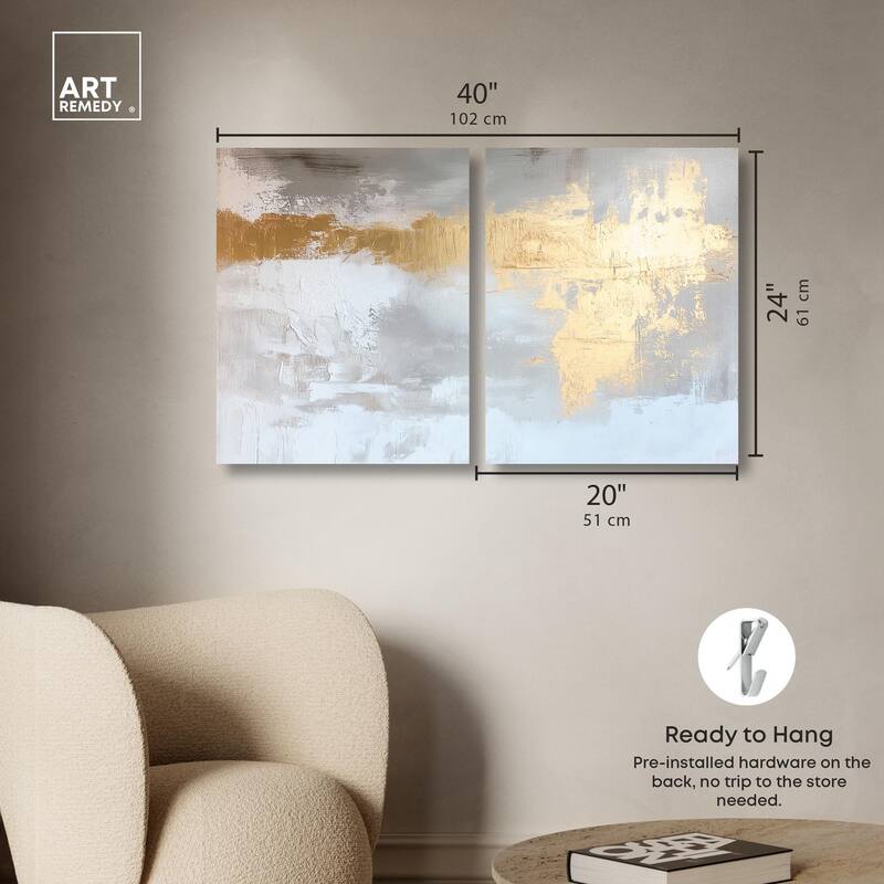 Golden Glaze I Canvas Set of 2 by Art Remedy, Gallery Wrapped