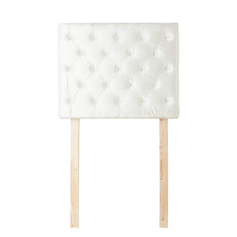 Tufted Velvet Plush College Dorm Headboard - White