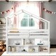 preview thumbnail 16 of 26, Roof Frame Shaped Bunk Bed for Kids with Storage Cells and Stairs