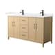 Option White Oak, Black Trim, White Cultured Marble Top